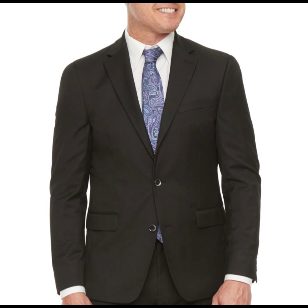 Van Heusen Coolflex Mens Stretch Slim Fit Suit Jacket 44L Black
